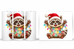 Christmas Raccoon Tumbler. Christmas Tumbler Sublimation Product Image 2