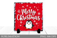 Christmas Penguin Slate Design. Cute Penguin Sublimation Product Image 1