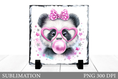 Cute Panda Sublimation. Panda Slate Sublimation Product Image 1