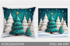 Christmas Tree Pillow Design. Winter Pillow Sublimation Product Image 1