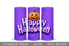 Happy Halloween Tumbler. Cute Pumpkin Tumbler Sublimation Product Image 1