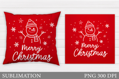Christmas Snowman Pillow. Christmas Pillow Design Product Image 1