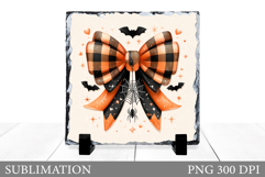 Halloween Bow Slate Design. Halloween Slate Sublimation Product Image 1