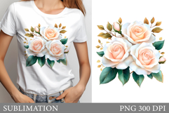 Roses T-Shirt Design. Roses Sublimation Product Image 1