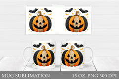 Halloween Pumpkin Mug Design. Halloween Mug Sublimation Product Image 1