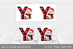 Christmas Letter Y Sublimation. Christmas Mug Design Product Image 1