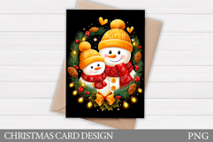 Cute Snowman Card Printable. Christmas Card Design Product Image 1