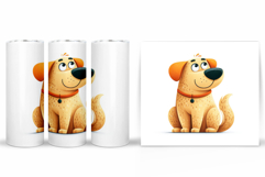 Dog Tumbler Sublimation. Dog Flowers Tumbler Design Product Image 2