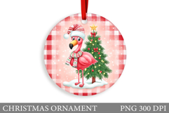 Flamingo Christmas Ornament. Christmas Ornament Sublimation Product Image 1