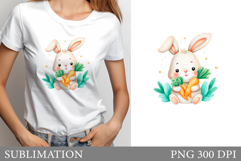 Cute Bunny Sublimation. Cute Bunny T-Shirt Design Product Image 1