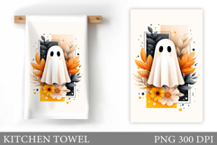 Ghost Kitchen Towel Design. Halloween Pumpkin Towel Product Image 1