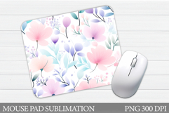 Floral Mouse Pad Sublimation. Flowers Mouse Pad Design Product Image 1