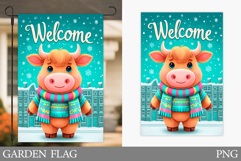 Christmas Cow Garden Flag. Christmas Garden Flag Design Product Image 1