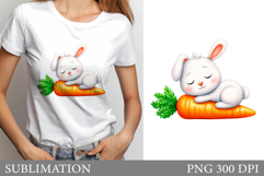 Bunny Carrot T-Shirt Design. Bunny Carrot Sublimation Product Image 1