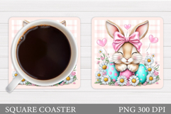 Easter Bunny Coaster Sublimation. Easter Coaster Design Product Image 1
