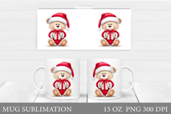 Christmas Bear Mug Design. Christmas Mug Sublimation Product Image 1