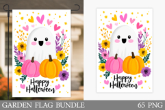 Cute Ghost Garden Flag. Cute Halloween Garden Flag Design Product Image 1