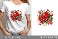 Watermelon Sublimation. Watermelon T-Shirt Design Product Image 1