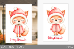 Christmas Fox Garden Flag. Christmas Garden Flag Design Product Image 1