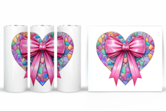 Heart Tumbler Sublimation. Valentines Tumbler Wrap Design Product Image 2