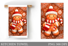 Gingerbread Kitchen Towel. Christmas Kitchen Towel Design Product Image 1