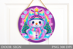 Christmas Snowman Door Sign. Christmas Door Sign Design Product Image 1