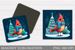 Cardinal Magnet Design. Christmas Magnet Sublimation Product Image 1