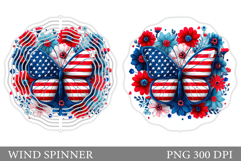 Patriotic Butterfly Wind Spinner. Patriotic Wind Spinner Product Image 1