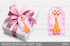Valentines Giraffe Gift Tag. Valentine Gift Tag Printable Product Image 1