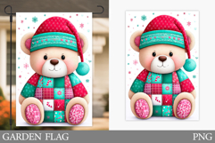 Christmas Bear Garden Flag. Christmas Garden Flag Design Product Image 1