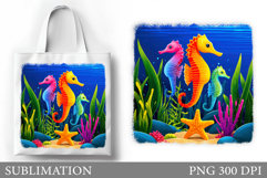 Seahorse Tote Bag Sublimation. Seahorse Sublimation Product Image 1