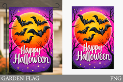Bat Garden Flag Sublimation. Halloween Garden Flag Design Product Image 1