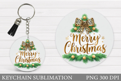Merry Christmas Keychain. Christmas Keychain Sublimation Product Image 1
