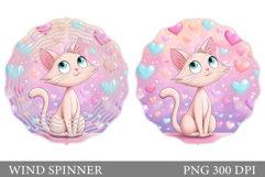 Valentines Cat Wind Spinner. Valentines Wind Spinner Design Product Image 1