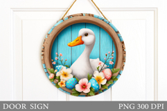 Easter Duck Door Sign Design. Easter Door Sign Sublimation Product Image 1