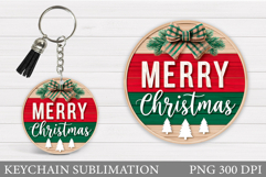 Merry Christmas Keychain. Christmas Keychain Design Product Image 1