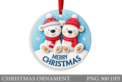 Polar Bear Christmas Ornament. Christmas Bear Sublimation Product Image 1