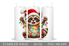 Christmas Raccoon Tumbler. Christmas Tumbler Sublimation Product Image 1