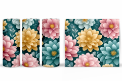 Floral Tumbler Design. Flowers Tumbler Sublimation Product Image 2