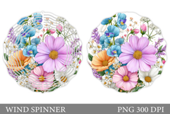 Flowers Wind Spinner Design. Wildflowers Wind Spinner Product Image 1
