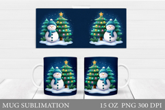 Christmas Snowman Mug Design. Christmas Mug Sublimation Product Image 1