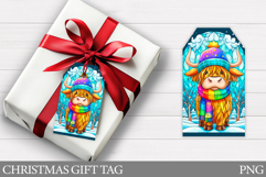 Christmas Gift Tag Design. Christmas Cow Gift Tag Printable Product Image 1
