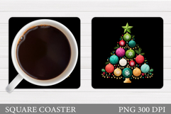 Christmas Tree Coaster Sublimation. Christmas Coaster Design Product Image 1