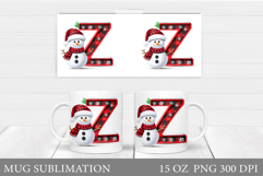 Christmas Letter Z Sublimation. Christmas Mug Design Product Image 1