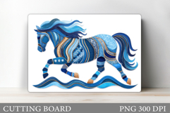 Denim Horse Cutting Board. Horse Sublimation Product Image 1