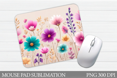 Wildflowers Mouse Pad. Floral Mouse Pad Design Product Image 1