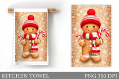Gingerbread Kitchen Towel. Christmas Kitchen Towel Design Product Image 1