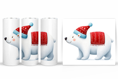 Polar Bear Tumbler Design. Christmas Tumbler Sublimation Product Image 2