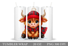 Christmas Cow Tumbler Design. Christmas Tumbler Sublimation Product Image 1