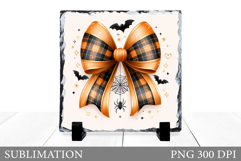 Halloween Bow Slate Design. Halloween Slate Sublimation Product Image 1